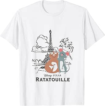 Disney Pixar Ratatouille Remy & Emile Cute Hug Paris Shot T-Shirt