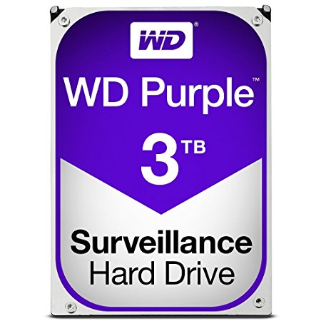 WD Purple 3TB Surveillance Hard Disk Drive - 5400 RPM Class SATA 6 Gb/s 64MB Cache 3.5 Inch - WD30PURZ