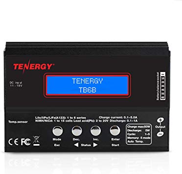 Tenergy 1S-6S Digital Battery Pack Charger for Li-Fe/Li-PO/NiCd/NiMH Packs Balance Charger Discharger w/Tamiya/JST/EC3/HiTec/Deans Connectors   Power Supply
