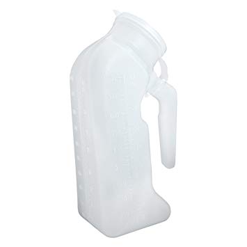 MedPro Portable Male Urinal with Snap-On Lid, 1000 cc / 1 litre Capacity