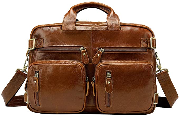 Leathario Leather Backpack Laptop Bag Shoulder Bag Business Briefcase Messenger Bag