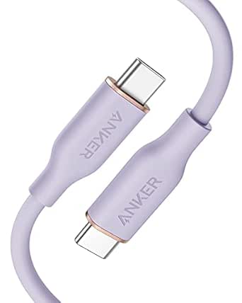 Anker PowerLine III Flow, USB C auf USB C Kabel 100W, Typ-C Kabel 90cm, Kompatibel mit iPhone 16/15 Serie, MacBook Pro/Air, iPad Pro/Air, Galaxy S24, Pixel, Switch, LG (in Mauve)