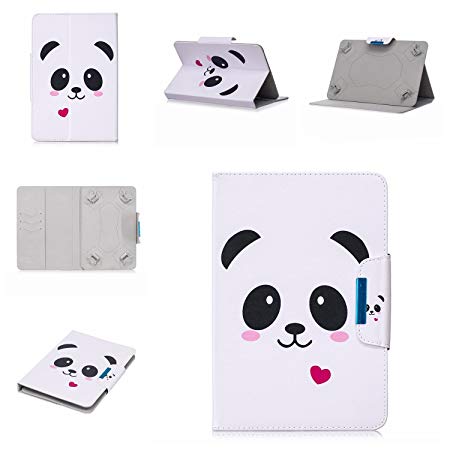 Uliking Universal Case for 8 inch Tablet, Slim PU Leather Folio Stand Cover with Magnetic Closure Cards Slots for 7.5"-8.5" Andriod Windows ASUS,Acer,RCA,Dell,HP,Samsung,Apple,etc, Lovely Panda