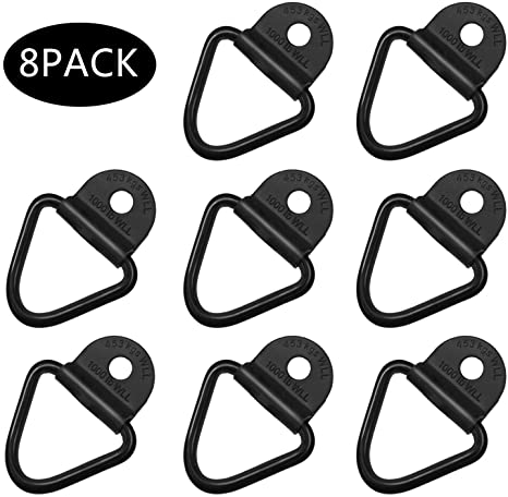 Surborder Shop 8-Pack Cargo Black V-Ring Tie-Down for Trailers Trucks Warehouses Replacement for D-Ring Plastic Flush Mount Pan Fitting Tiedown