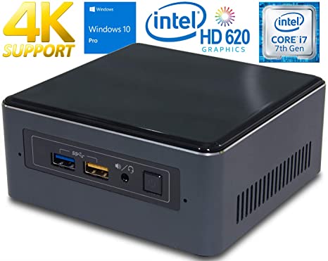 Intel NUC7i7BNH Mini PC, Intel Core i7-7567U 3.5GHz, 8GB DDR4, 120GB NVMe SSD, WiFi, BT 4.2, HDMI, Thunderbolt 3, 4k Support, Dual Monitor Capable, Windows 10 Pro