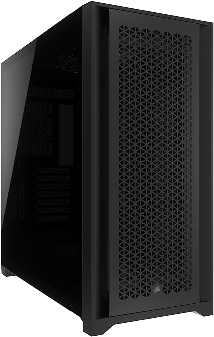 CORSAIR 5000D CORE AIRFLOW Mid Tower ATX PC Case – No Fans Included – Tempered Glass Side Panel – High-Airflow Design – Spacious Interior For Multiple 360mm Radiators – Black