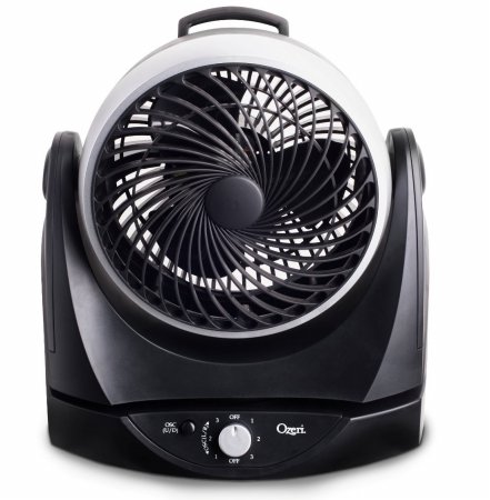 Ozeri OZF4 Brezza II Dual Oscillating High Velocity Desk Fan 10-Inch Black