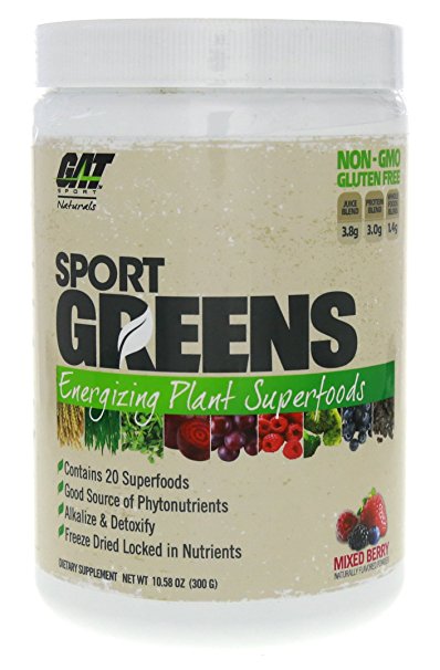 GAT Naturals Sport Greens Energizing Plant Superfoods Mixed Berry 10 58 oz 300 g