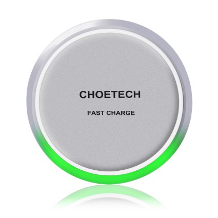 Fast Wireless Charger - CHOE Circle QI Fast Charge Wireless Charger Charging Pad with Smart Lighting Sensorfor Samsung Galaxy S7 S7 Edge Note 5 S6 Edge and All Qi-Enabled Devices