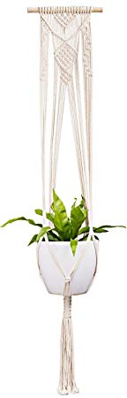 Mkono Macrame Plant Hanger Indoor Wall Hanging Planter Basket Flower Pot Holder Boho Home Decor