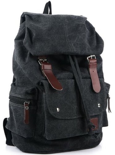 AM Landen®Unisex High School Canvas Backpack School Bag Travel Bag Laptop Bag