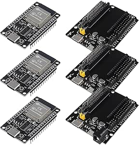 3Set ESP32 ESP-32S WiFi Development Board NodeMCU-32S Microcontroller Processor Integrated with ESP32 Development Board GPIO Breakout Board 30Pin Type-C Micro USB Dual Interface ESP32 Shield 30P