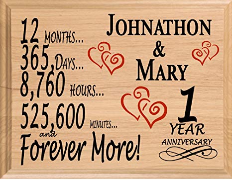 Broad Bay 1 Year Anniversary Sign Personalized Anniversary for Him Her or Couple