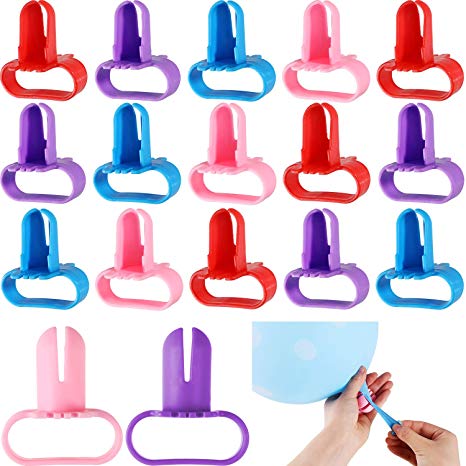 20 Pieces Balloon Tying Tool Balloons Knot Device Accessory Easy to Use Knot Tying Tool for Party Balloons Accessories, Save Time, 4 Colors