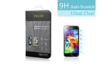 iFlash Premium Tempered Glass Screen Protector: Crystal Clear & Bubble Free 0.3mm thickness edition - For Samsung Galaxy S5 Mini / G800F - Retail Packaging (Note: This screen protector is for Samsung Galaxy S5 Mini Model, NOT the S5 model. S5 and S5 Mini are two different models)