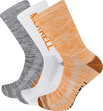 Merrell Men's and Women's Recycled Lightweight Cushion Socks-3 Pair Pack-Repreve Hiking Arch Support