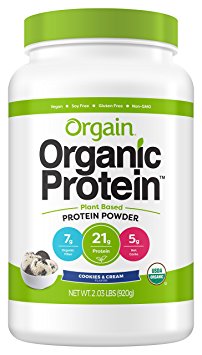 Orgain Organic Plant Based Protein Powder, Cookies & Cream, 2.03 Pound