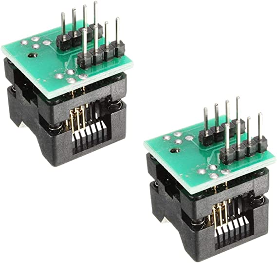 HiLetgo 2pcs SOIC8 SOP8 to DIP8 EZ Programmer Adapter Socket Converter Module with 150mil