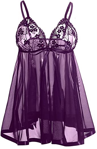SWISH Sexy Babydoll Lingerie for Women Plus Size Halter Night Dress