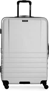 Ben Sherman Hereford Spinner Travel Upright Luggage, White, 28-Inch Checked