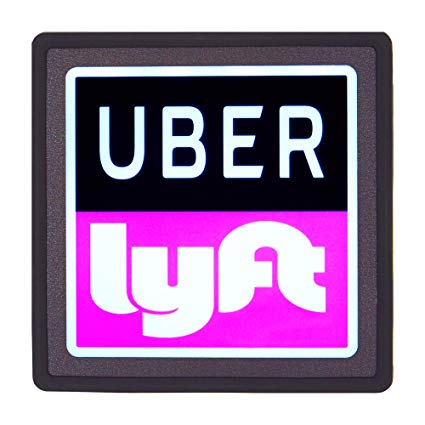 Uber Lyft Sign with Bright LED Lights | Wireless, Removable, USB Rechargeable | Light Logo Signs for Window | Lyft AMP and Rideshare Drivers | Ride Share Accessories | Make Your Car Visible
