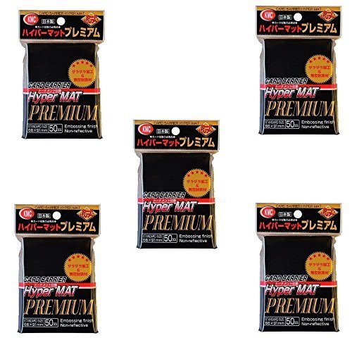 KMC Hyper Matte Sleeves Premium Black ×5 Sets (5 Packs/total 250 Sheets) (Japan Import) Made in Japan