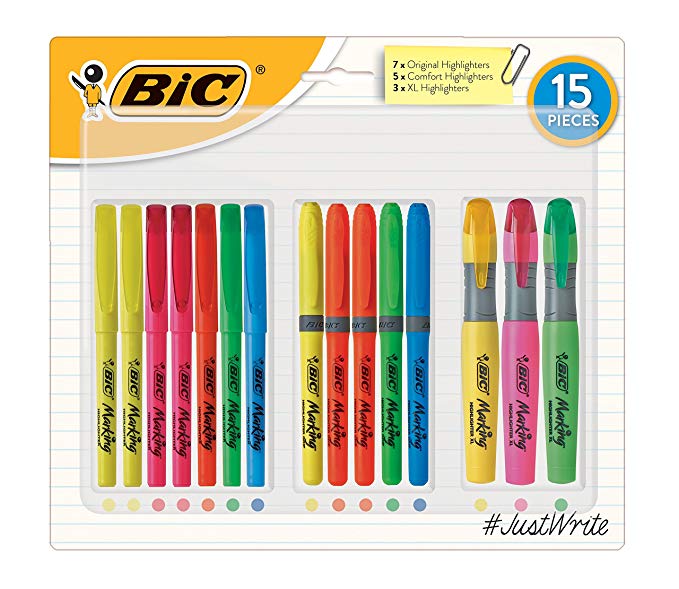 BIC Student Highlighter (Pack of 15)