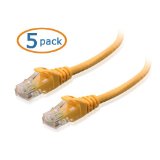 Cable Matters 5-Pack Cat6 Snagless Ethernet Patch Cable in Yellow 3 Feet