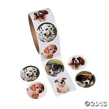 Fun Express Adorable Puppy Dog Stickers (2-Pack of 100)