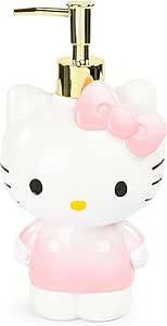 Hello Kitty Soap Dispenser - Pink Resin Pump for Lotion, Liquid Soap or Hand Sanitizer - Bathroom Décor