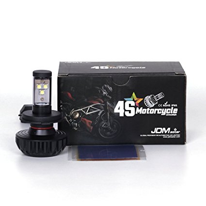 JDM ASTAR 3000 Lumens H4 LED Headlights for Motorcycle -Harley-Davidson and More,Xenon White