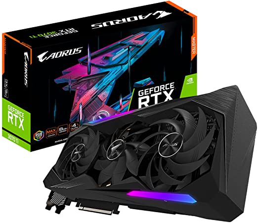 GIGABYTE AORUS GeForce RTX 3070 Ti Master 8G Graphics Card, MAX-Covered Cooling, 8GB 256-bit GDDR6X, GV-N307TAORUS M-8GD Video Card