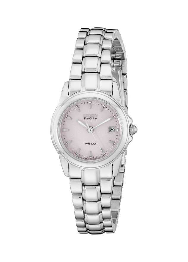Women's EW1620-57X Eco Drive Stainless Steel Watch with Pale Pink Dial