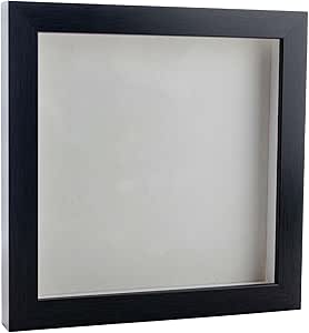 20x20 Shadow Box Frame Charcoal Gray Wood | with a 3/4" Usable Display Depth | Includes a White Real Suede Texture Acid-Free Backing Board, UV Resistant Acrylic, and Hanging Hardware