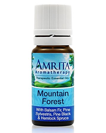 Amrita Aromatherapy: Mountain Forest Essential Oil Synergy Blend (Natural Immune System & Respiratory Support) with Essential Oils of Balsam Fir, Pine Sylvestre, Black Pine and Hemlock Spruce (10 ml)