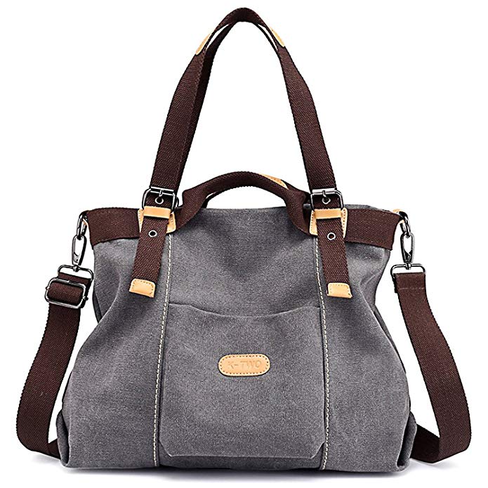 Canvas Handbag, JuguHoovi Casual Hobo Purse Tote Bag Top Handle Handbags Crossbody Bags for Women