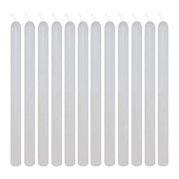 JH Smith Pack of 12 - Taper Candles 1/2" x 7 3/4" (Tall & Skinny) - Forever Candle Holder Refills.