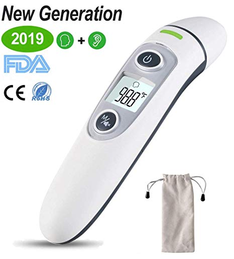 Ear Thermometer with Forehead Function - FDA Approved for Baby and Adults - Upgraded Infrared Lens Technology for Better Accuracy - New Medical Algorithm