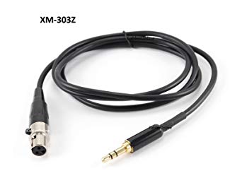 CablesOnline 3ft Mini-XLR Female to 3.5mm TRS Male Slim-Plug Pro Lapel Mic Cable, (XM-303Z)