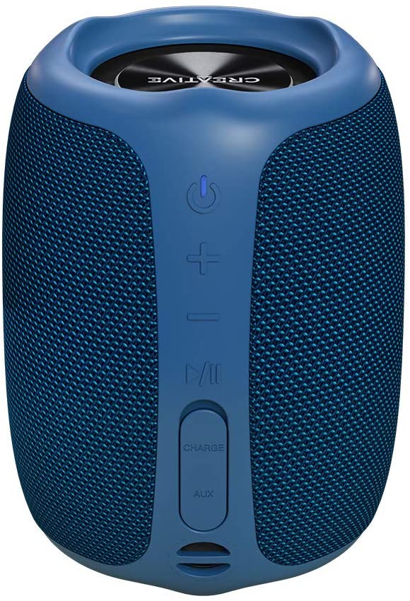 Creative MUVO Play Portable Bluetooth 5.0 Speaker, IPX7 Waterproof for Outdoors, Up to 10 hours of Battery Life, with Siri and Google Assistant (Blue)