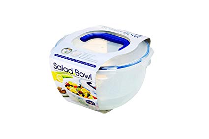 Lock & Lock Round Salad Bowl - Clear/Blue,  4 L