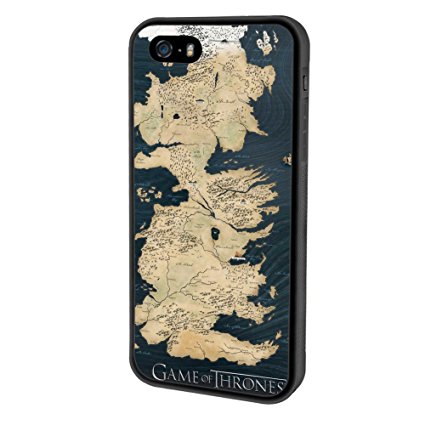 iPhone SE case, Onelee Game of Thrones Family Logo [Durable Anti-Slip] TPU Defensive Case Compatible with Apple iPhone 5SE / 5S / 5 (Black)