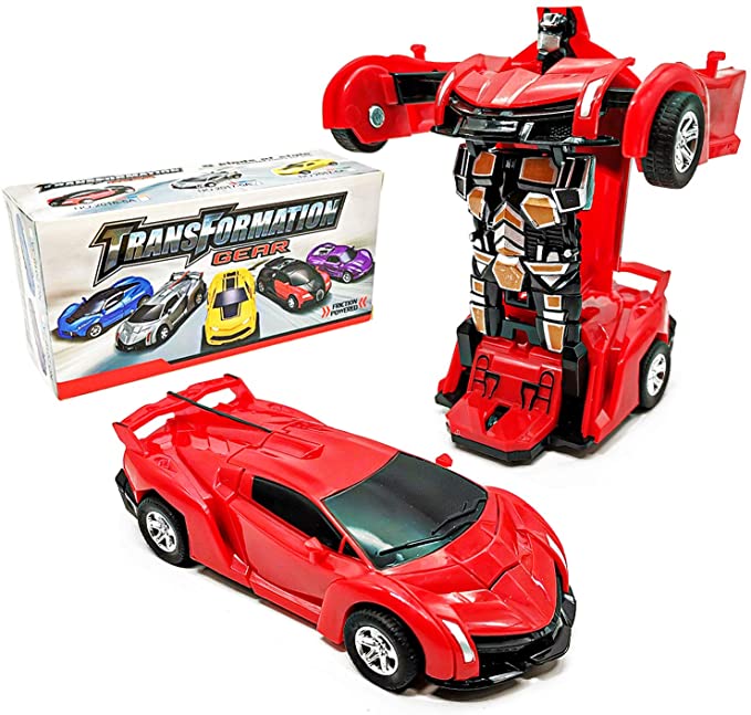 Transforming Toys Car - Robot Car Toy 2 in 1 Deformation Car- Friction Powered Car Truck Toys