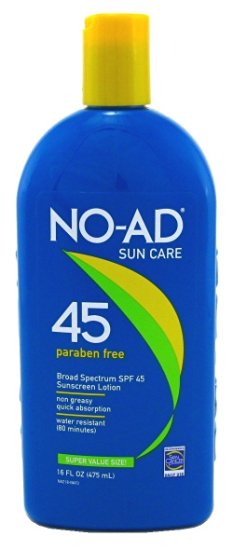 NO-AD Sunscreen Lotion SPF 45 -- 16 fl oz