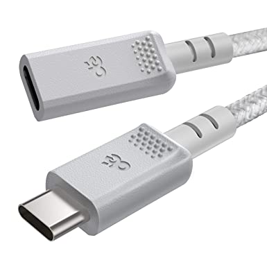 USB-C Extension Cable, dé MagSafe Charger Extension Cable[60W, 480Mbps], Compatible with iPhone 12, iPhone 12 Pro Max, and Other Type-C Devices, No Hub/Dock - White, 3ft
