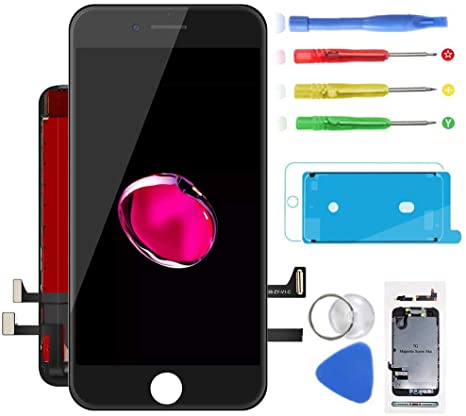 Tapkio for iPhone 7 Screen Replacement Black (4.7") LCD Digitizer Touch Screen Assembly Set with 3D Touch Replacement, Repair Tools Kit, Screen Protector,Waterproof Glue