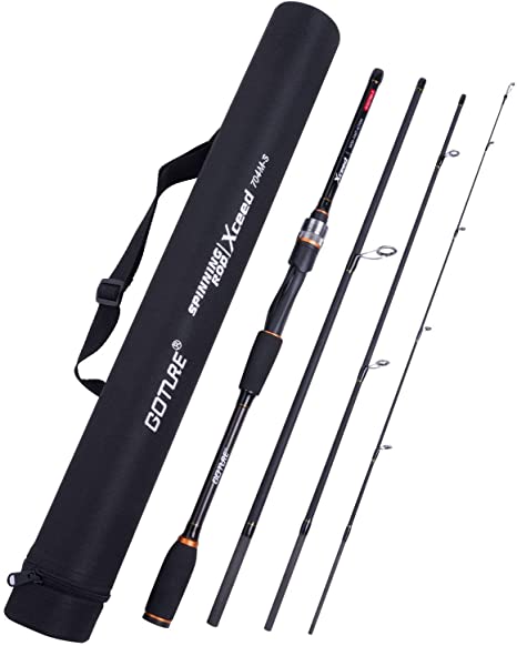 Goture Fishing Rods - Casting & Spinning Fishing Rods - Portable 4 Sections Lightweight Carbon Fiber Poles M Power MF Action 6.6ft - 10ft