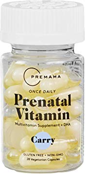 Premama Prenatal Vitamins | 28 Duo-Cap Pills | Non GMO Vegetarian DHA Fertility Supplements with Iron & Folate, Multivitamin Supplement for Women