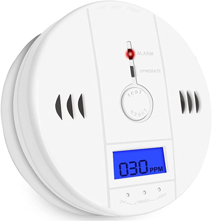 Carbon Monoxide Detector CO Alarm Detector with Digital Display and Sound Alarm For Home，Replaceable Battery Operated CO Alarm Detector (AA Batteries NOT Included)