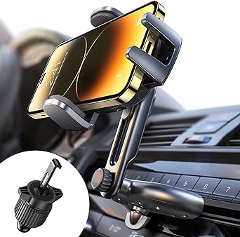 LISEN Soporte Móvil Coche CD, [Clip de Gancho de Grado Militar] Soporte Teléfono Coche para Coche Aire Ventilación Clip Sujeta Móvil Coche en Accesorios Coche Universal para Teléfono iPhone